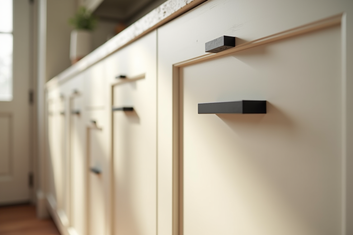 Zoom sur portes de cuisine minimalistes neuves