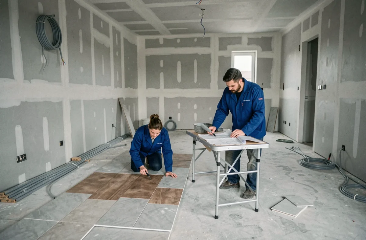 Équipe Renov'Habitat Grand Est coordonnant une rénovation complète d'appartement en Meurthe-et-Moselle